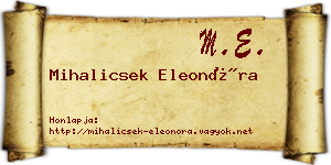 Mihalicsek Eleonóra névjegykártya